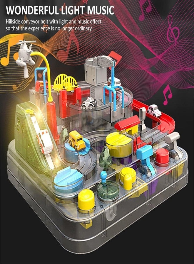 EXOMOON لعبة مسار مغامرات السيارات الشفافة من إكسومون مع أضواء وموسيقى (للأعمار من 3 سنوات فما فوق) - Image 4